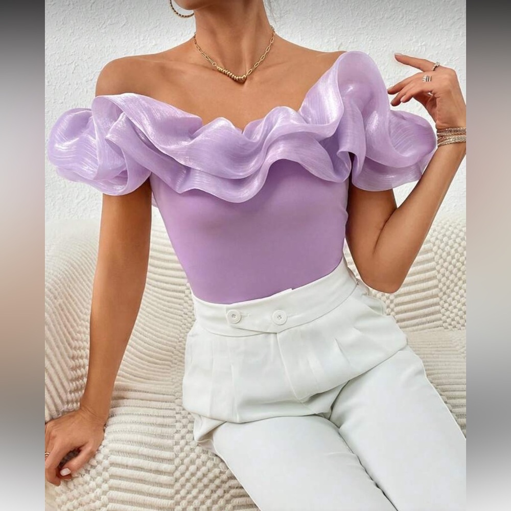 Elegant Purple Off-Shoulder Women's Top